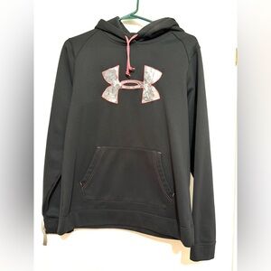 Under Armour Black Hoodie with Pink & camo Details Womens